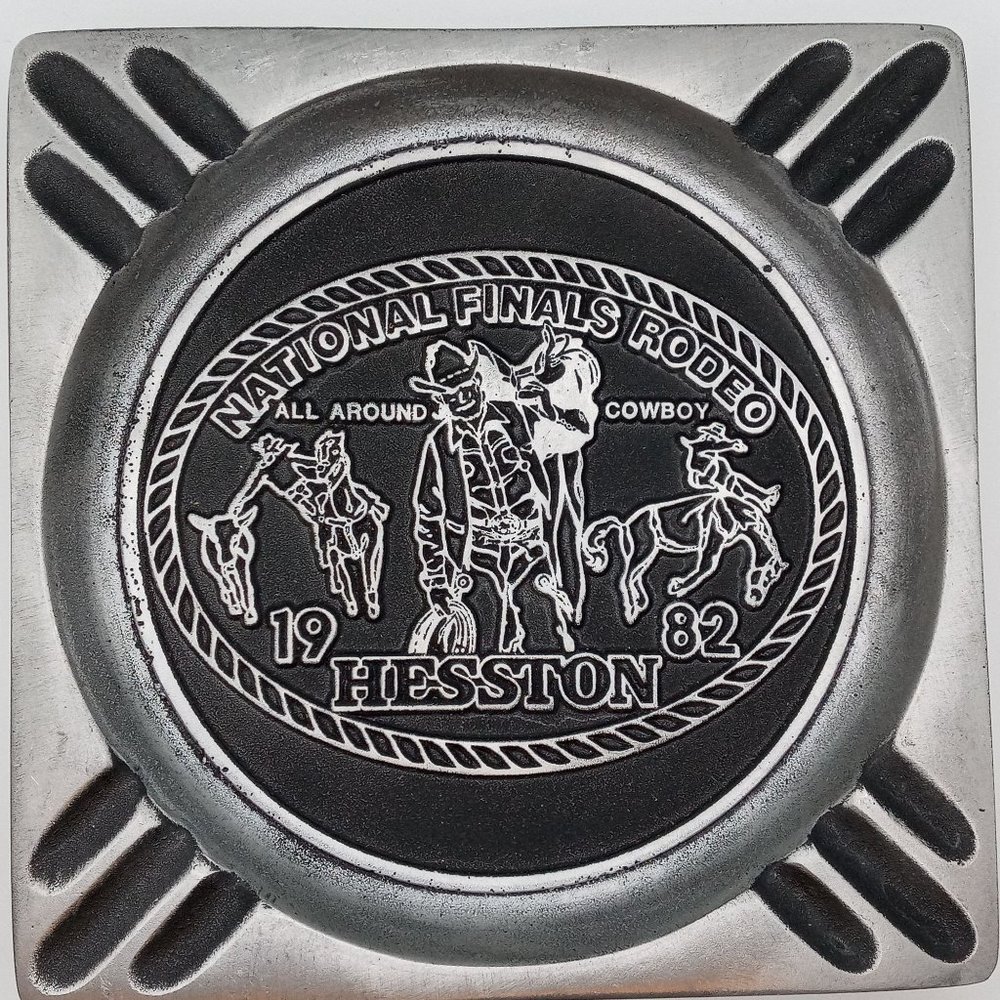 1982 NFR Rodeo Ashtray All Around Cowboy Hesston RARE National Finals Horse